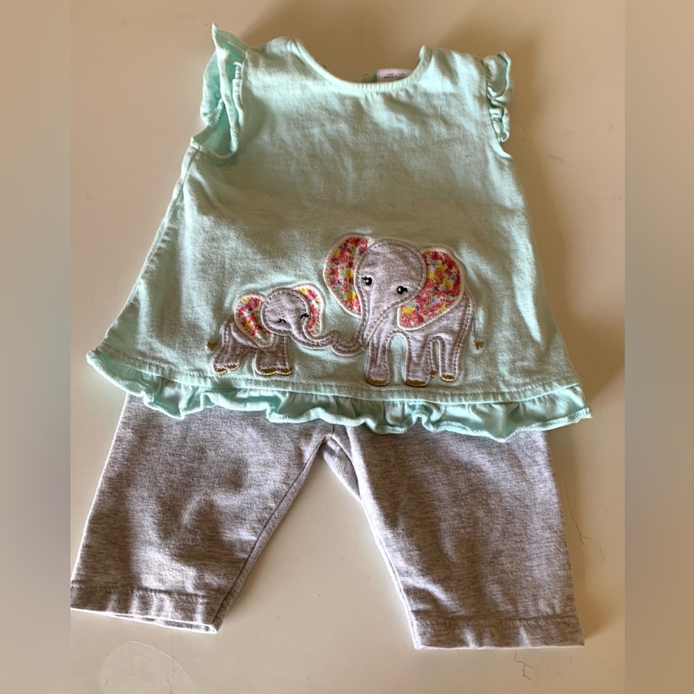 Starting Out Mint Green & Gray 2 Piece Set